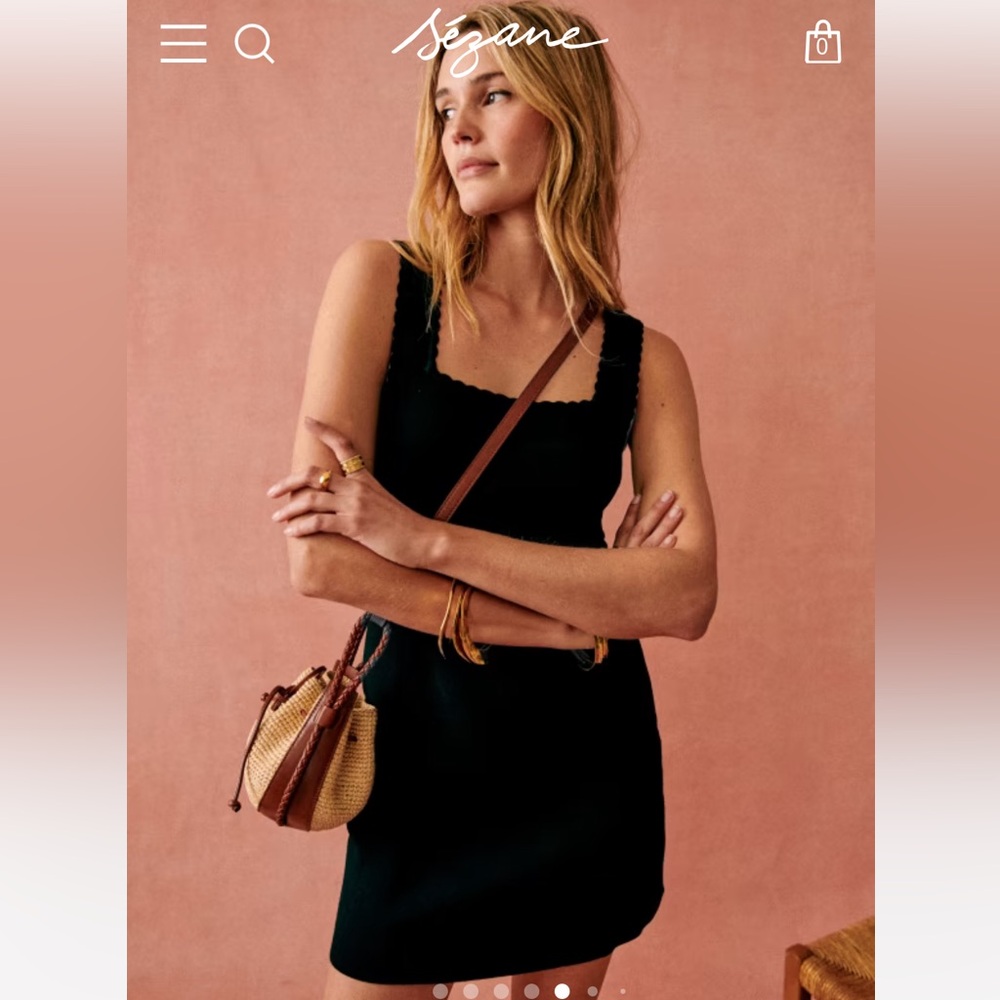 Sezane Black Mini Dress S M Knit Body Con NWT